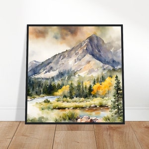 Rocky Mountain National Park kunst, Rocky Mountain National Park schilderij, Rocky Mountain National Park aquarel kunst, aquarel