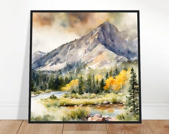 Rocky Mountain National Park Art, Rocky Mountain National Park Painting, Rocky Mountain National Park Watercolor Art, Watercolor Painting