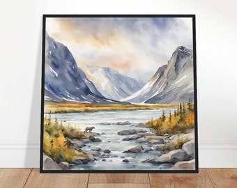 Gates of the Arctic National Park and Preserve, Gates of the Arctic Painting, Gates of the Arctic Watercolor Art, Watercolor Painting, Print
