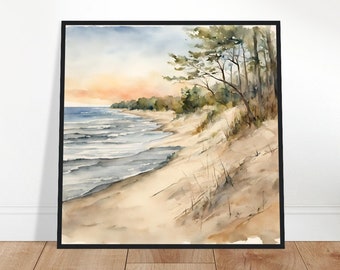 Indiana Dunes National Park, Indiana Dunes Art, Indiana Dunes Painting, Indiana Dunes Watercolor Art, Watercolor Painting, Watercolor Prints