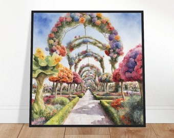 Dubai Miracle Garden Art, Dubai Miracle Garden Painting, Dubai Miracle Garden Watercolor Art, Watercolor Painting, Watercolor Prints