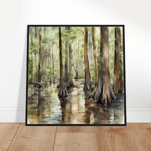 Congaree National Park Kunst, Congaree Schilderij, Congaree-aquarelkunst, Aquarelkunst, Aquarelprints, Aquareltekening, Decor