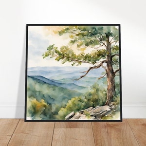 Shenandoah National Park Kunst, Shenandoah-schilderij, Shenandoah-aquarelkunst, Aquarelkunst, Aquarelprints, Aquareltekening