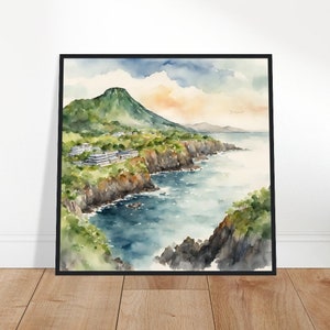 Jeju-eiland kunst, Jeju-eiland schilderen, Jeju-eiland aquarelkunst, aquarelkunst, aquarelafdrukken, aquarel tekenen, Woondecoraties