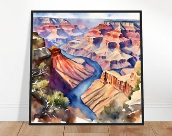 Grand Canyon National Park Art, Grand Canyon Painting, Grand Canyon Watercolor Art, Watercolor Painting, Watercolor Prints, Watercolor Art