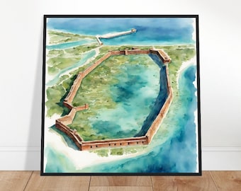 Dry Tortugas National Park Art, Dry Tortugas Painting, Dry Tortugas Watercolor Art, Watercolor Painting, Watercolor Prints, Watercolor Print