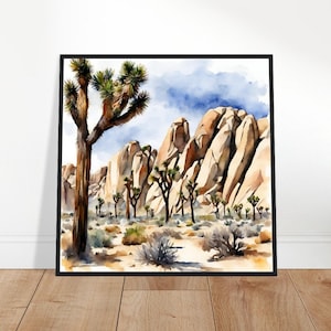 Joshua Tree National Park Kunst, Joshua Tree Schilderij, Joshua Tree-aquarelkunst, Aquarelverf, Aquarelprints, Aquarel Tekenen