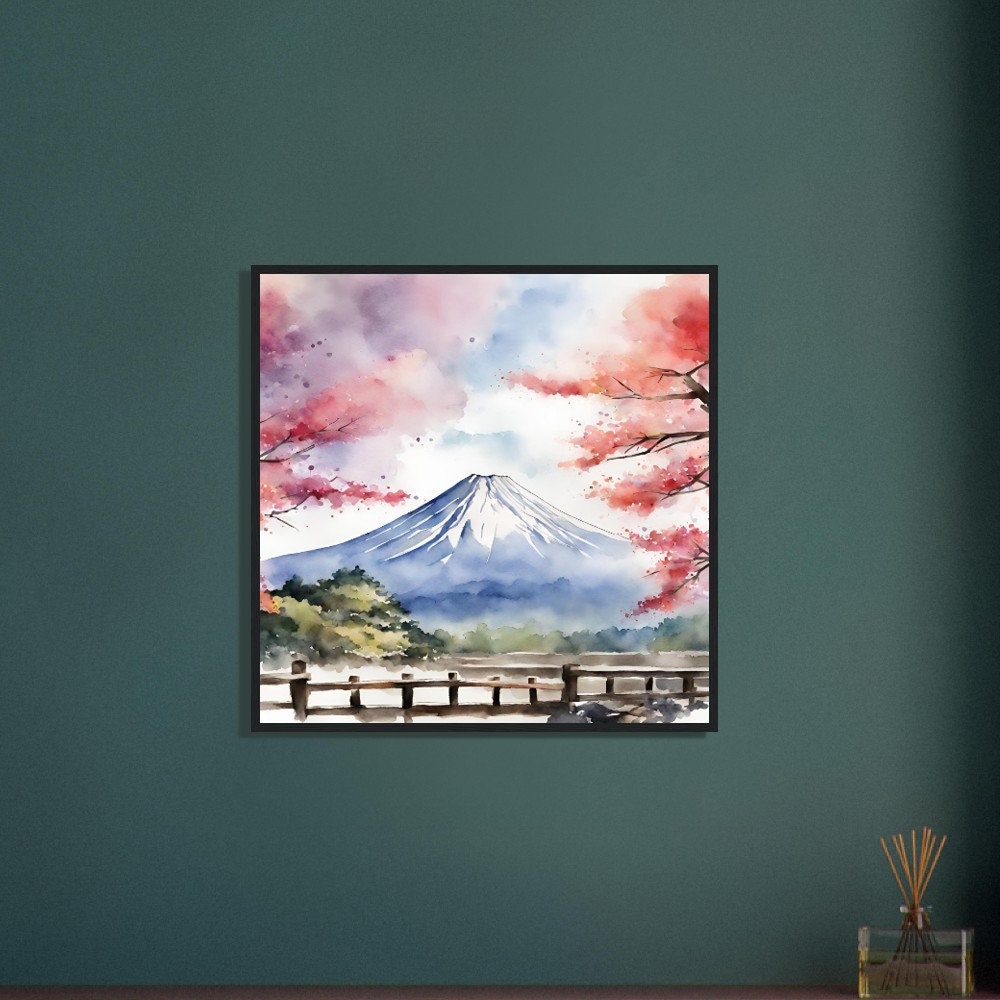 Mount Fuji Art, Mount Fuji Painting, Mount Fuji Watercolor Art