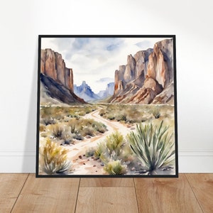 Big Bend National Park Art, Big Bend Schilderij, Big Bend Aquarelkunst, Aquarel, Aquarel Afdrukken, Aquarel Tekening, Decor