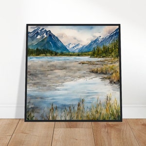Lake Clark National Park Art, Lake Clark schilderij, Lake Clark aquarel kunst, aquarel, aquarel prints, aquarel tekenen