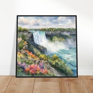 Niagara Falls Art, Niagara Falls Painting, Niagara Falls Watercolor Art, Watercolor Painting, Watercolor Prints, Watercolor Drawing, Decor