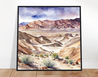 Death Valley National Park Art, Death Valley Painting, Death Valley Watercolor Art, Watercolor Painting, Watercolor Prints, Watercolor Print