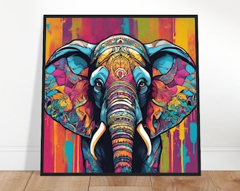 Elephant Pop Art, Elephant Painting, Nature Pop Art, Pop Art Painting, Pop Art Prints, Pop Art Drawing, Home Decor, Wall Art