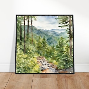 Great Smoky Mountains National Park Art, Great Smoky Mountains Painting, Great Smoky Mountains Watercolor Art, Watercolor Painting, Prints