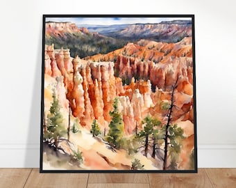 Bryce Canyon National Park Art, Bryce Canyon Painting, Bryce Canyon Watercolor Art, Watercolor Painting, Watercolor Prints, Watercolor Art