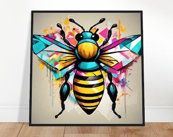 Bee Pop Art, Bee Painting, Honey Bee Pop Art, Pop Art Painting, Pop Art Prints, Pop Art Drawing, Home Decor, Wall Art