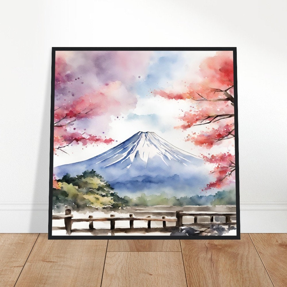 原画【蒼の富士】Wagara　original painting　Mt.Fuji Okada Koichi -Hakone kaido no Fuji (The view of Mt.Fuji from