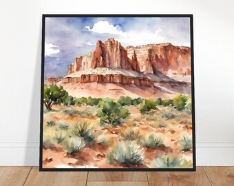 Capitol Reef National Park Art, Capitol Reef Painting, Capitol Reef Watercolor Art, Watercolor Painting, Watercolor Prints, Watercolor