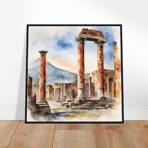 Pompei-kunst, Pompei-schilderij, Pompei-aquarelkunst, Aquarelkunst, Aquarelprints, Aquareltekening, Woondecoraties, Muurkunst, Kunst Aan De Muur, Pompei
