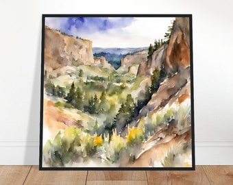 Wind Cave National Park Art, Wind Cave National Park Painting, Wind Cave National Park Watercolor Art, Watercolor Painting, Watercolor Print