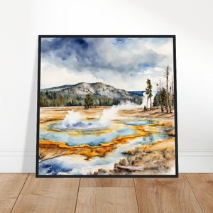 Yellowstone National Park Art, Yellowstone schilderij, Yellowstone aquarel kunst, aquarel, aquarel prints, aquarel tekenen