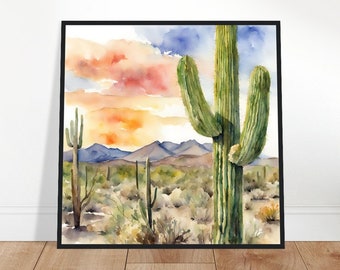 Saguaro National Park Art, Saguaro National Park Painting, Saguaro National Park Watercolor Art, Watercolor Painting, Watercolor Prints