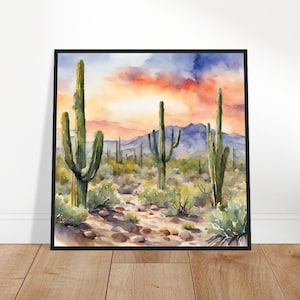 Saguaro National Park Art, Saguaro schilderij, Saguaro aquarel kunst, aquarel, aquarel prints, aquarel tekenen, decor van het huis