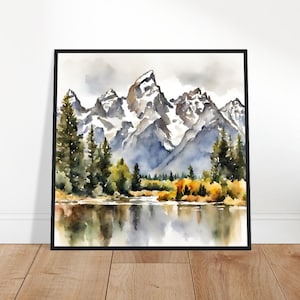 Grand Teton National Park Art, Grand Teton schilderij, Grand Teton aquarel kunst, aquarel, aquarel prints, aquarel tekenen