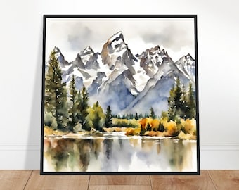 Grand Teton National Park Art, Grand Teton Painting, Grand Teton Watercolor Art, Watercolor Painting, Watercolor Prints, Watercolor Drawing
