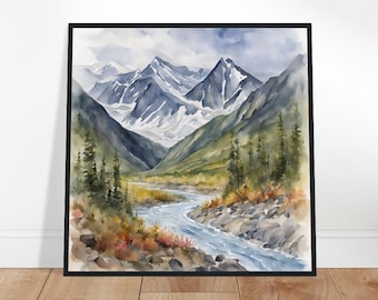 Wrangell-St. Elias National Park Art, Wrangell-St. Elias National Park Painting, Wrangell-St. Elias National Park Watercolor Art, Watercolor