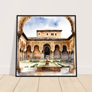 Alhambra kunst, Alhambra schilderij, Alhambra aquarel kunst, aquarel, aquarel prints, aquarel tekenen, decor van het huis