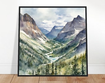 Glacier Bay National Park Art, Glacier Bay Painting, Glacier Bay Watercolor Art, Watercolor Painting, Watercolor Prints, Watercolor Drawing