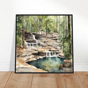 Hot Springs National Park Art, Hot Springs National Park Painting, Hot Springs National Park Watercolor Art, Watercolor Painting, Watercolor