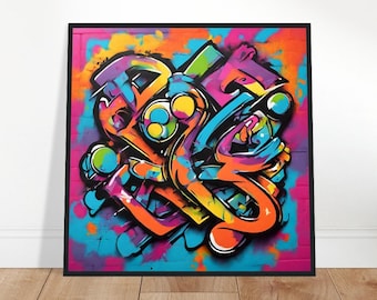 Graffiti pop art, Pintura de graffiti, Arte pop vibrante, Pintura pop art, Impresiones de arte pop, Dibujo de arte pop, Decoración del hogar, Arte de pared