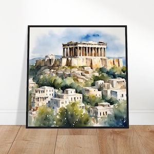 Akropolis kunst, Akropolis schilderij, Akropolis aquarel kunst, aquarel, aquarel prints, aquarel tekenen, decor van het huis, kunst