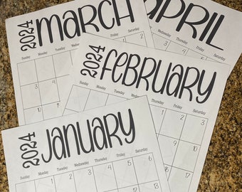 2024 Printable Calendar - Simple and Clean looking