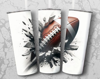 Football Tumbler Sublimation Design: 20oz Skinny Tumbler Wrap (Digital Download)