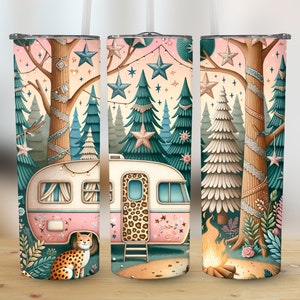 Camping Queen Tumbler Sublimation Design: 20 oz Skinny Tumbler Wrap (Digital Download)