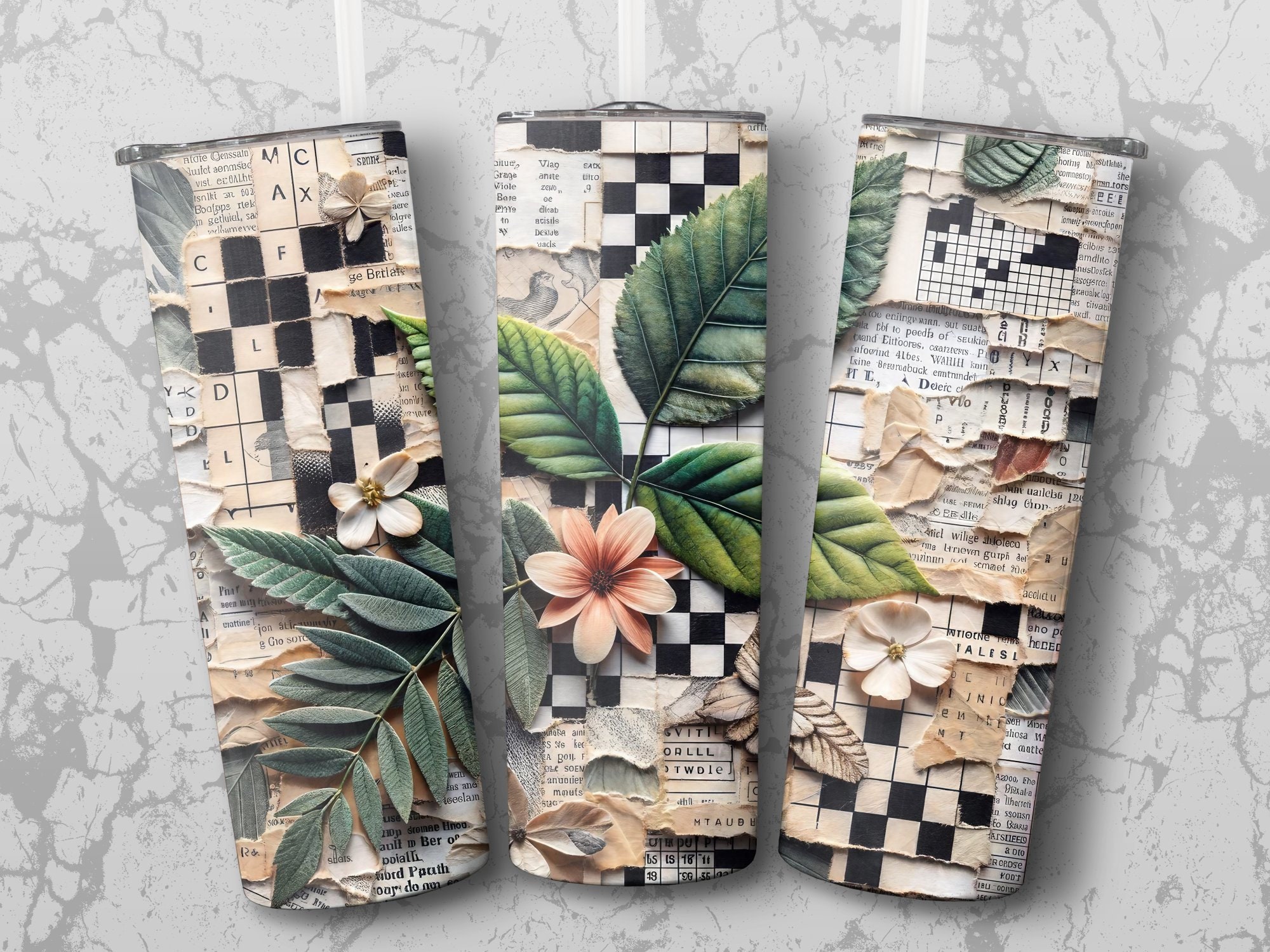 Crossword Puzzle 20 Oz Skinny Tumbler Sublimation Design Digital