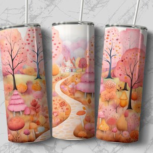 Fall Landscape 20 oz Skinny Tumbler Sublimation Design, Straight & Tapered Wrap, Tumbler Wrap, Tumbler Png, Instant Download