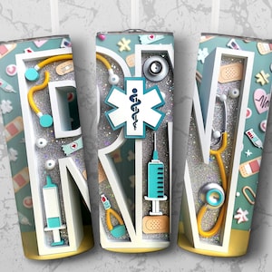 Nurse RN 20 oz Skinny Tumbler Sublimation Design, Straight & Tapered Wrap, Tumbler Wrap, Tumbler Png, Instant Download