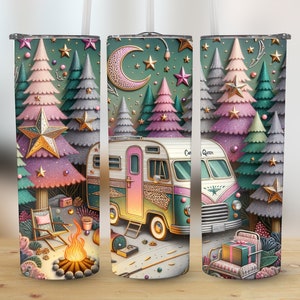 Camping Queen 20 oz Skinny Tumbler Sublimation Design Digital Download PNG Instant digital only, Tumbler Wrap, Tumbler Png,