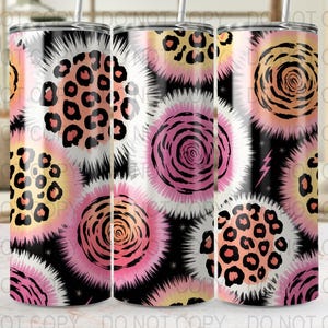 Leopard Floral Tumbler Design: Cheetah Print PNG (Digital Download)