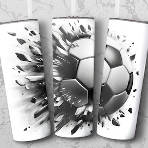 Soccer Ball 20 oz Skinny Tumbler Sublimation Design Digital Download Only png Instant 20oz Skinny Tumbler Wrap Design, PNG