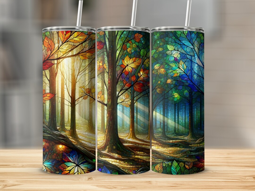 Serene Forest 20 Oz Skinny Tumbler Sublimation Design Digital Download ...