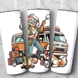 Camping Tumbler Sublimation Design: 20 oz Skinny, Straight & Tapered (Digital Download)