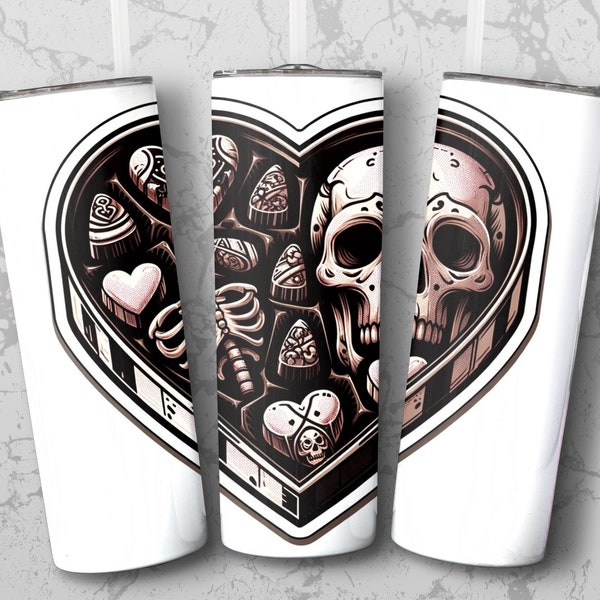 Gothic Valentine's Day 20 oz Skinny Tumbler Sublimation Design Digital Download PNG Instant digital only, Valentine's Day