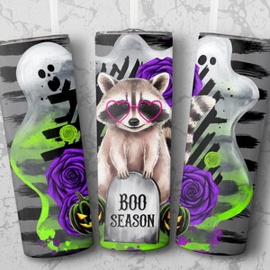 Halloween Raccoon 20 oz Skinny Tumbler Sublimation Design Digital Download PNG Instant digital only, Tumbler Wrap, Tumbler Png,