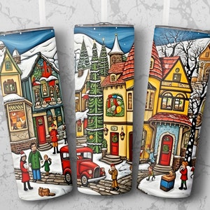 Colorful Christmas 20 oz Skinny Tumbler Sublimation Design Digital Download png Instant DIGITAL ONLY 20oz Skinny Tumbler Wrap Design png
