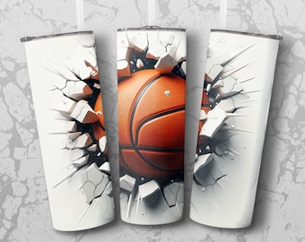 Diseño de sublimación para vaso de baloncesto: Envoltura delgada para vaso de 20 oz (descarga digital)
